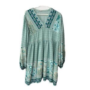 Easel Babydoll Dress Womens Large Pullover Casual Boho Beachy